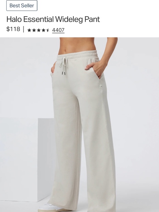 Halo Pants - NWT Halo Essential Wideleg Pant — Ecru Heather size small